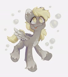 Size: 1806x2048 | Tagged: safe, artist:p0nyplanet, derpy hooves, pegasus, pony, g4, coat markings, colored pupils, simple background, solo, tongue out