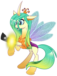 Size: 2400x3200 | Tagged: safe, artist:cheezedoodle96, artist:jadedjynx, queen chrysalis, changedling, changeling, changeling queen, g4, season 6, to where and back again, .svg available, a better ending for chrysalis, abstract background, chest fluff, female, fluffy, gasp, good, good end, high res, open mouth, purified chrysalis, rearing, reformed, simple background, solo, sparkles, spread wings, svg, transformation, transparent background, vector, what if, wide eyes, wings
