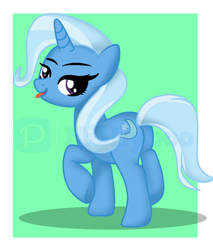 Size: 4408x5180 | Tagged: safe, artist:milkyboo898, trixie, pony, unicorn, g4, absurd resolution, butt, female, mare, obtrusive watermark, plot, solo, the great and powerful ass, tongue out, watermark