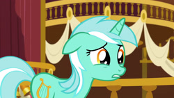 Size: 3410x1920 | Tagged: safe, screencap, lyra heartstrings, pony, unicorn, g4, season 5, slice of life (episode), crying, female, high res, mare, ponyville town hall, sad, solo, upscaled
