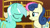 Size: 3410x1920 | Tagged: safe, screencap, bon bon, lyra heartstrings, sweetie drops, earth pony, pony, unicorn, g4, my little pony: friendship is magic, season 5, slice of life (episode), duo, eyes closed, female, high res, mare, ponyville town hall, smiling, upscaled