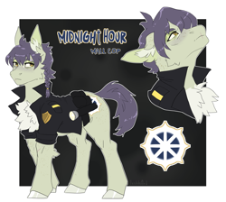 Size: 3211x2872 | Tagged: safe, artist:jeshh, oc, oc only, oc:midnight hour, earth pony, pony, clothes, high res, jacket, male, solo, stallion