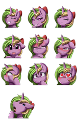 Size: 2549x4171 | Tagged: safe, artist:pridark, oc, oc only, oc:sparkly breeze, pony, unicorn, bow, hair bow, heart, heart eyes, one eye closed, solo, tongue out, wingding eyes, wink
