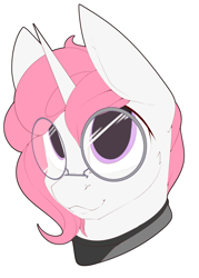 Size: 2000x2800 | Tagged: safe, artist:chapaevv, oc, pony, unicorn, bust, glasses, high res, looking at you, male, patreon, patreon reward, portrait, simple background, solo