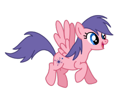 Size: 826x675 | Tagged: safe, artist:mattiedrawsponies, north star (g1), pegasus, pony, g1, g4, blue eyes, cute, female, flying, full body, g1 northabetes, g1 to g4, generation leap, hooves, mare, north star can fly, purple hair, purple mane, purple tail, raised hoof, raised leg, simple background, solo, tail, transparent background