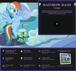 Size: 1700x1569 | Tagged: safe, rainbow dash, tank, pony, tortoise, g4, official, biography
