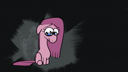 Size: 1280x720 | Tagged: safe, artist:storyteller, pinkie pie, earth pony, pony, g4, 2022, animated, clothes, cute, dark, diapinkes, disembodied hand, eye shimmer, featured image, female, floppy ears, frown, gloves, hand, happy, head pat, looking down, looking up, mare, pat, petting, pink background, pinkamena diane pie, sad, sadorable, silly, silly pony, simple background, sitting, smiling, solo, sound, wait for it, webm