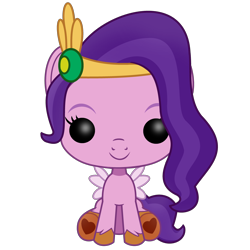 Size: 2000x2000 | Tagged: safe, artist:grapefruit-face, pipp petals, pegasus, pony, g5, base used, chibi, funko pop!, high res, simple background, sitting, solo, transparent background