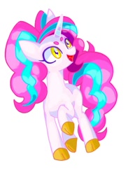 Size: 622x850 | Tagged: safe, artist:stacy_165cut, oc, oc only, pony, unicorn, female, horn, looking up, mare, raised hoof, simple background, solo, white background