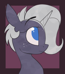 Size: 1156x1305 | Tagged: safe, artist:luxsimx, oc, oc only, oc:vera, crystal pony, pony, unicorn, animated, blinking, facial markings, frame by frame, freckles, gif, looking at you, loop, solo
