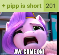Size: 531x499 | Tagged: safe, edit, edited screencap, screencap, pipp petals, pegasus, pony, g5, my little pony: make your mark, my little pony: make your mark chapter 1, spoiler:my little pony: make your mark, adorable distress, cute, drama queen pipp, female, mare, oh come on, pipp is short, pipp petals is best facemaker