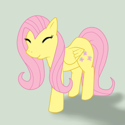 Size: 894x894 | Tagged: safe, artist:paperbagedhead, fluttershy, pegasus, pony, g4, eyes closed, female, mare, solo
