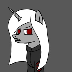 Size: 1000x1000 | Tagged: safe, artist:symphonydawn3, oc, oc only, oc:thunder shadow, alicorn, pony, comic:mystical forces, alicorn oc, angry, horn, simple background, wings