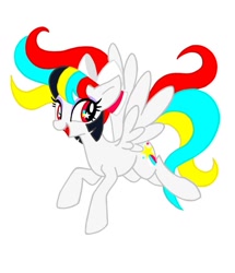 Size: 689x800 | Tagged: safe, artist:stacy_165cut, oc, oc only, pegasus, pony, bow, female, hair bow, mare, simple background, solo, spread wings, white background, wings
