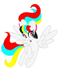 Size: 626x800 | Tagged: safe, artist:stacy_165cut, oc, oc only, pegasus, pony, bow, female, hair bow, mare, simple background, solo, spread wings, white background, wings