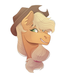 Size: 2000x2300 | Tagged: safe, artist:monnarcha, applejack, earth pony, pony, g4, bust, high res, portrait, simple background, solo, transparent background
