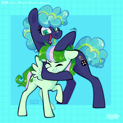 Size: 2500x2500 | Tagged: safe, artist:3ggmilky, oc, oc only, earth pony, pegasus, pony, duo, high res