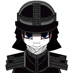 Size: 500x500 | Tagged: safe, artist:questionmarkdragon, oc, oc only, earth pony, pony, animated, armor, bust, chinese, earth pony oc, gif, helmet, simple background, talking, white background