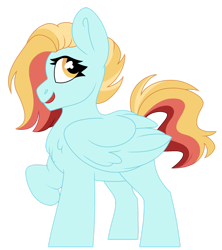 Size: 1280x1440 | Tagged: safe, artist:dilfistic, oc, oc only, pegasus, pony, eyelashes, pegasus oc, raised hoof, simple background, smiling, solo, transparent background, wings