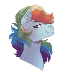 Size: 2000x2300 | Tagged: safe, artist:monnarcha, rainbow dash, pegasus, pony, g4, bust, female, high res, mare, simple background, solo, transparent background