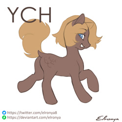 Size: 1000x1000 | Tagged: safe, artist:eltaile, earth pony, pony, any race, butt, commission, cute, plot, simple background, solo, white background, your character here