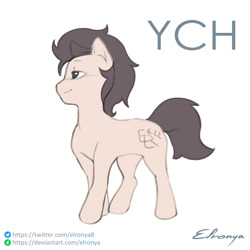 Size: 1000x1000 | Tagged: safe, artist:eltaile, pony, any race, commission, cute, simple background, solo, white background, your character here