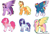 Size: 1551x1054 | Tagged: safe, artist:modharvest, applejack, fluttershy, pinkie pie, rainbow dash, rarity, twilight sparkle, alicorn, earth pony, pegasus, pony, unicorn, g4, alternate design, female, mane six, mare, simple background, twilight sparkle (alicorn), white background