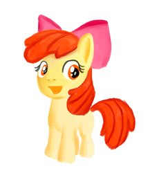 Size: 1613x1834 | Tagged: safe, artist:nullkal, apple bloom, earth pony, pony, g4, female, filly, foal, happy, simple background, solo, white background