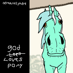 Size: 512x512 | Tagged: safe, artist:pantsuholocaust, lyra heartstrings, pony, unicorn, g4, album cover, atmosphere, hoers, l.u.l.s., solo, whiskers