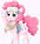 Size: 1863x2052 | Tagged: safe, artist:ginmaruxx, pinkie pie, earth pony, pony, g4, bag, blushing, clothes, cute, diapinkes, dusk till dawn, female, goggles, mare, open mouth, open smile, raised hoof, scarf, simple background, smiling, solo, white background