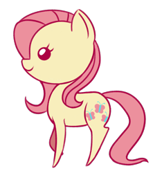 Size: 1398x1491 | Tagged: safe, artist:bidabel, fluttershy, pony, g4, chibi, cute, daaaaaaaaaaaw, pointy ponies, shyabetes, simple background, solo, transparent background, wingless