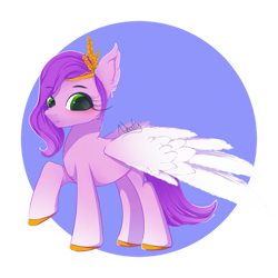 Size: 1280x1280 | Tagged: safe, artist:nnaly, pipp petals, pegasus, pony, g5, adorapipp, blue background, cute, eyebrows, eyebrows visible through hair, female, looking at you, mare, raised hoof, simple background, smiling, smiling at you, solo, spread wings, transparent background, wings