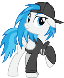Size: 1834x2224 | Tagged: safe, artist:lightning stripe, derpibooru exclusive, edit, oc, oc only, oc:snow fury, pegasus, pony, g4, 2022, backwards ballcap, baseball cap, blue, blue eyes, blue hair, blue mane, cap, clothes, confident, female, hat, hoodie, mare, not vinyl scratch, raised hoof, request, requested art, show accurate, simple background, solo, transparent background, white, white coat, wings