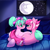 Size: 3800x3800 | Tagged: safe, artist:sketchy knight, oc, oc only, oc:cherry days, oc:magicalmysticva, oc:mystic moonlight, pony, unicorn, beautiful, bed, bedroom eyes, blushing, bow, cute, female, freckles, hair bow, high res, hug, lesbian, looking at each other, looking at someone, mare in the moon, moon, oc x oc, room, shipping, shipping fuel, smiling, smiling at each other, tail, tail bow, tail hug