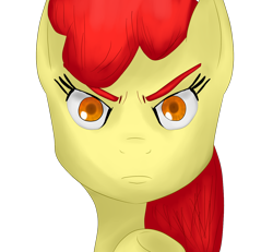 Size: 1300x1200 | Tagged: safe, artist:weiss430, apple bloom, earth pony, pony, g4, female, filly, foal, looking at you, simple background, solo, stare, transparent background
