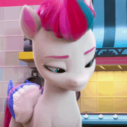 Size: 480x480 | Tagged: safe, screencap, zipp storm, pegasus, pony, g5, my little pony: make your mark, my little pony: make your mark chapter 1, spoiler:my little pony: make your mark, animated, cartoon physics, cellphone, cropped, eyeroll, female, gif, hammerspace, i watch it for the ears, mare, phone, smartphone, solo, unamused, zipp storm is not amused