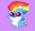 Size: 679x612 | Tagged: artist needed, safe, rainbow dash, pegasus, purple background, redesign, simple background, solo