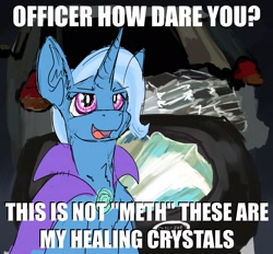 Size: 2132x1976 | Tagged: safe, artist:reddthebat, trixie, pony, unicorn, g4, blatant lies, caption, drugs, female, mare, meme, meth, obvious lie is obvious, solo, text