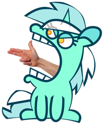 Size: 2680x3220 | Tagged: safe, artist:threetwotwo32232, lyra heartstrings, pony, unicorn, g4, female, hand, high res, mare, simple background, solo, suddenly hands, transparent background, wat