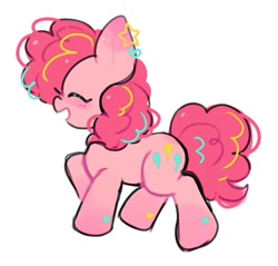 Size: 1085x1036 | Tagged: safe, artist:tanoshiboo, pinkie pie, earth pony, pony, g4, cute, diapinkes, digital art, eyes closed, female, heart, mare, profile, simple background, solo, stars, white background