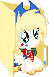 Size: 181x257 | Tagged: safe, oc, oc only, oc:star spangle, pegasus, pony, clothes, feathered fetlocks, female, folder, hat, mare, nation ponies, ponified, simple background, solo, transparent background