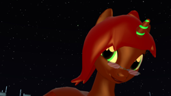 Size: 3840x2160 | Tagged: safe, artist:chocolate_luck, oc, oc:chocolate luck, pony, unicorn, 3d, femboy, glasses, gmod, green eyes, high res, horn, huge butt, large butt, looking at you, male, night, stars