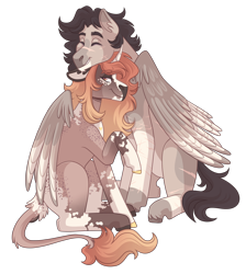 Size: 2600x2900 | Tagged: safe, artist:monnarcha, oc, oc only, pegasus, pony, unicorn, female, high res, mare, simple background, transparent background