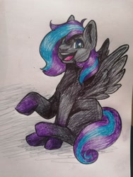 Size: 750x1000 | Tagged: safe, artist:foxwarior, oc, oc only, oc:moonlight shadow, solo, traditional art