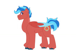 Size: 1280x854 | Tagged: safe, artist:itstechtock, oc, oc:supernova, pegasus, pony, male, parent:fiery fricket, parent:starblazer, simple background, solo, stallion, white background