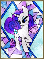 Size: 904x1200 | Tagged: safe, artist:stacy_165cut, rarity, pony, unicorn, g4, female, horn, mare, solo, stained glass