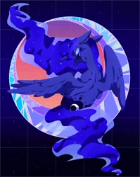 Size: 1490x1875 | Tagged: safe, artist:stacy_165cut, princess luna, alicorn, pony, g4, female, mare, missing accessory, moon, solo, yawn