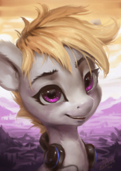Size: 766x1080 | Tagged: safe, artist:assasinmonkey, oc, oc only, oc:cookie malou, pony, bust, headphones, nonbinary, nonbinary pride flag, portrait, pride, pride flag, solo