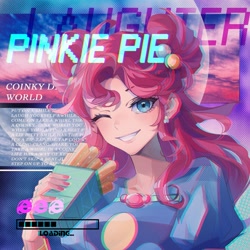 Size: 2362x2362 | Tagged: safe, artist:alice-x, part of a set, pinkie pie, human, coinky-dink world, equestria girls, equestria girls series, g4, my little pony equestria girls: summertime shorts, spoiler:eqg series (season 2), anaglyph 3d, equestria music festival, female, food, french fries, high res, internet explorer, looking at you, lyrics, one eye closed, progress bar, solo, text, wink, winking at you