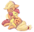 Size: 576x527 | Tagged: safe, artist:applepost67, apple bloom, applejack, earth pony, pony, g4, apple sisters, butt, comforting, crying, duo, female, filly, foal, hatless, hug, mare, missing accessory, plot, siblings, simple background, sisters, white background